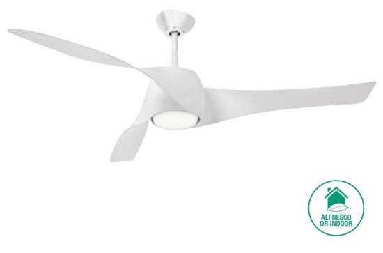 Ceiling Fan With Light And Remote Control Artemis White