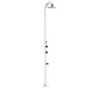 White Polyethylene Shower With Hot And Cold Water With Square I-switch Shower Head With Lcd Thermometer. Double Water Connection, Bottom And Lateral. It Can Be Positioned Outside Or Inside The House. Super Equipped h 223,5 Cm 