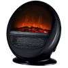 Black Floor Fireplace Model Pop Fire By Efydis With Oscillation Of 90 And 1500w Of Power Realistic Flame Effect With Led Technology Complete With Oscillation And Room Thermostat Easily Movable In Every Room Of The House