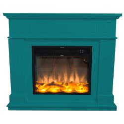 Pienza Fireplace Frame Turquoise Blue