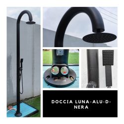 Black Aluminum Shower With Hand Shower