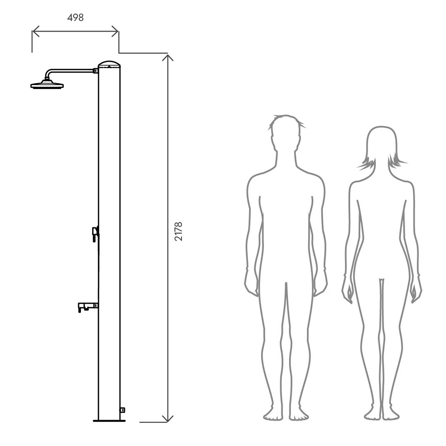 Doccia Da Giardino Acciao Inox Nera