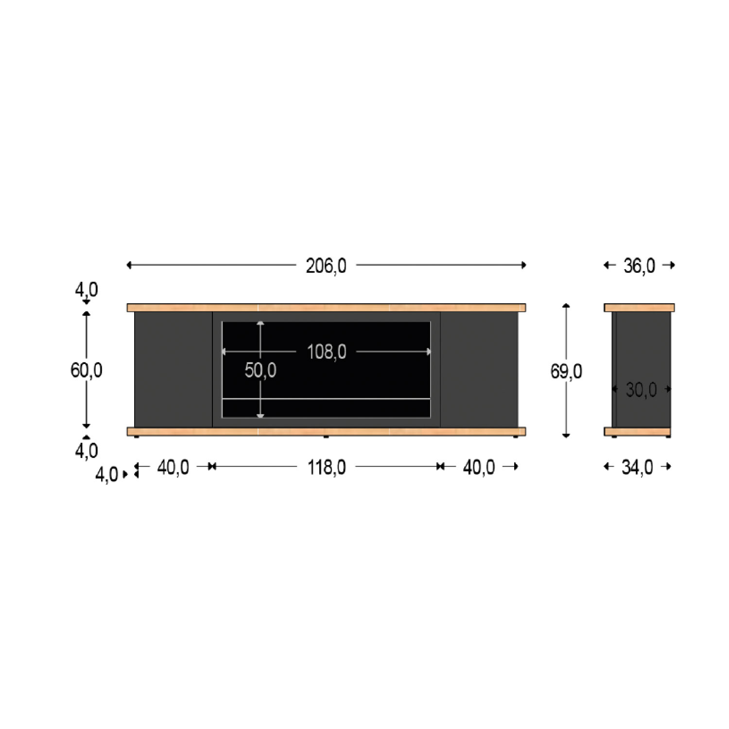 Cabinet For Electric Fireplace Arosio 108