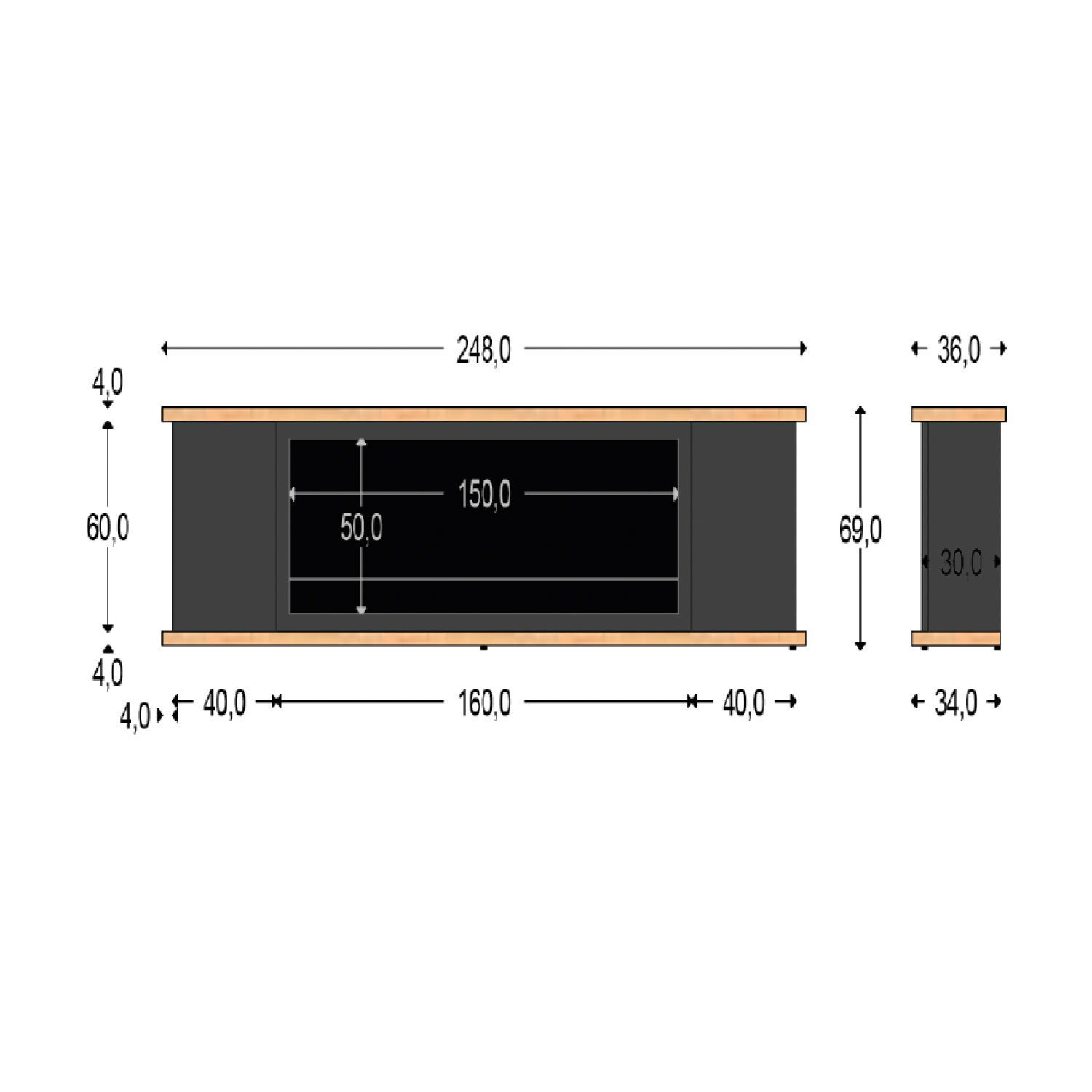 Mobile Electric Fireplace Cabinet Arosi