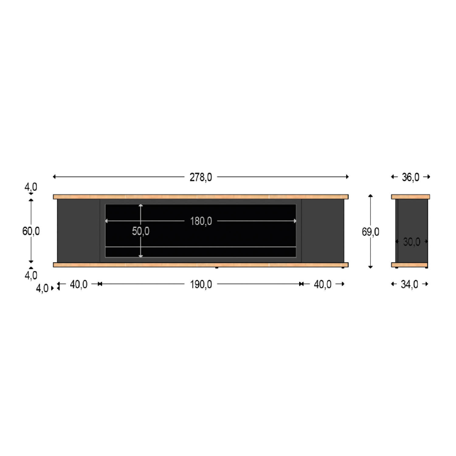 Elektrokaminschrank Arosio 180 a