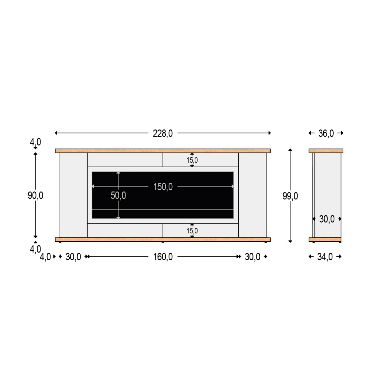 Brauner Kaminschrank Aus Holz