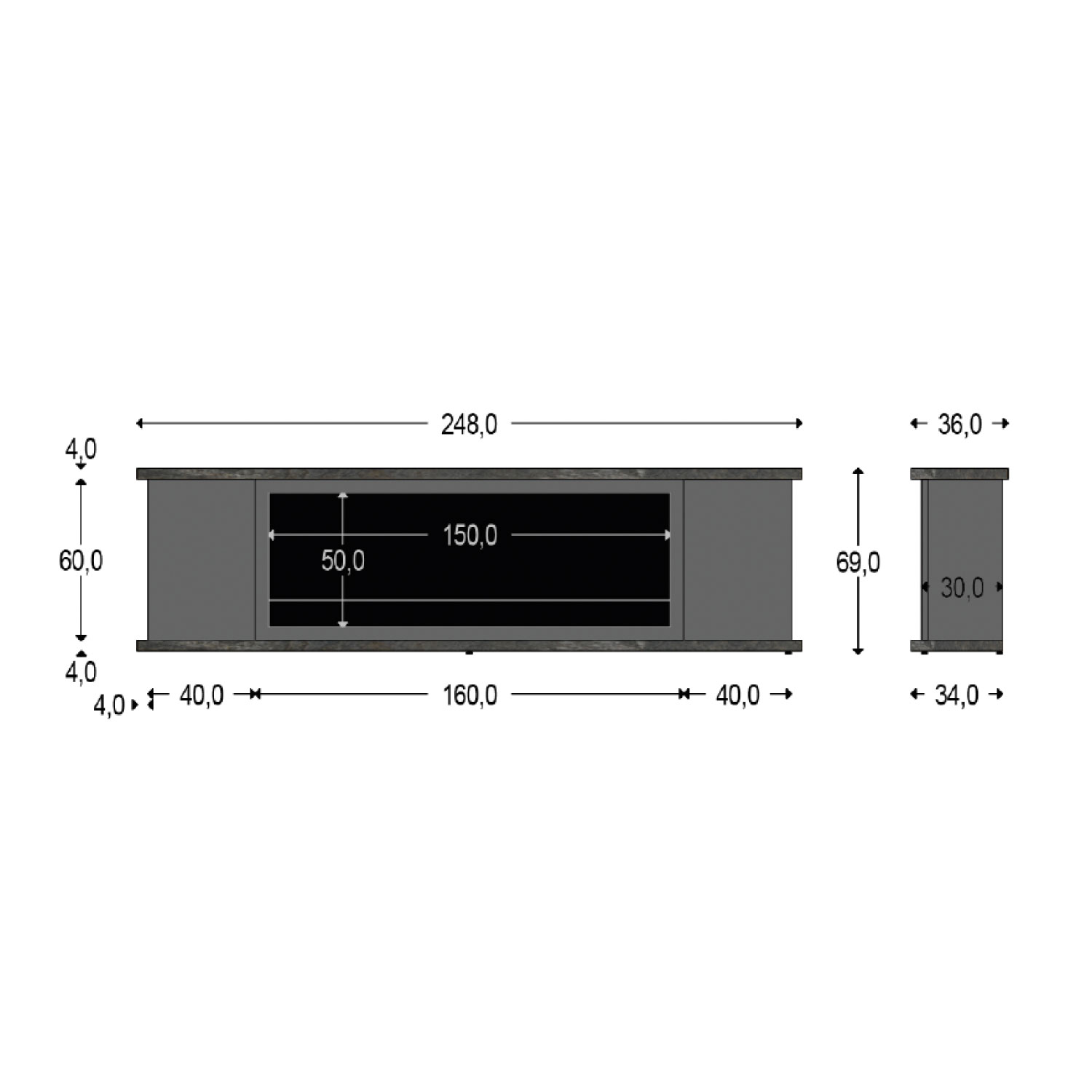 Cabinet For Electric Fireplace Carate 150 a