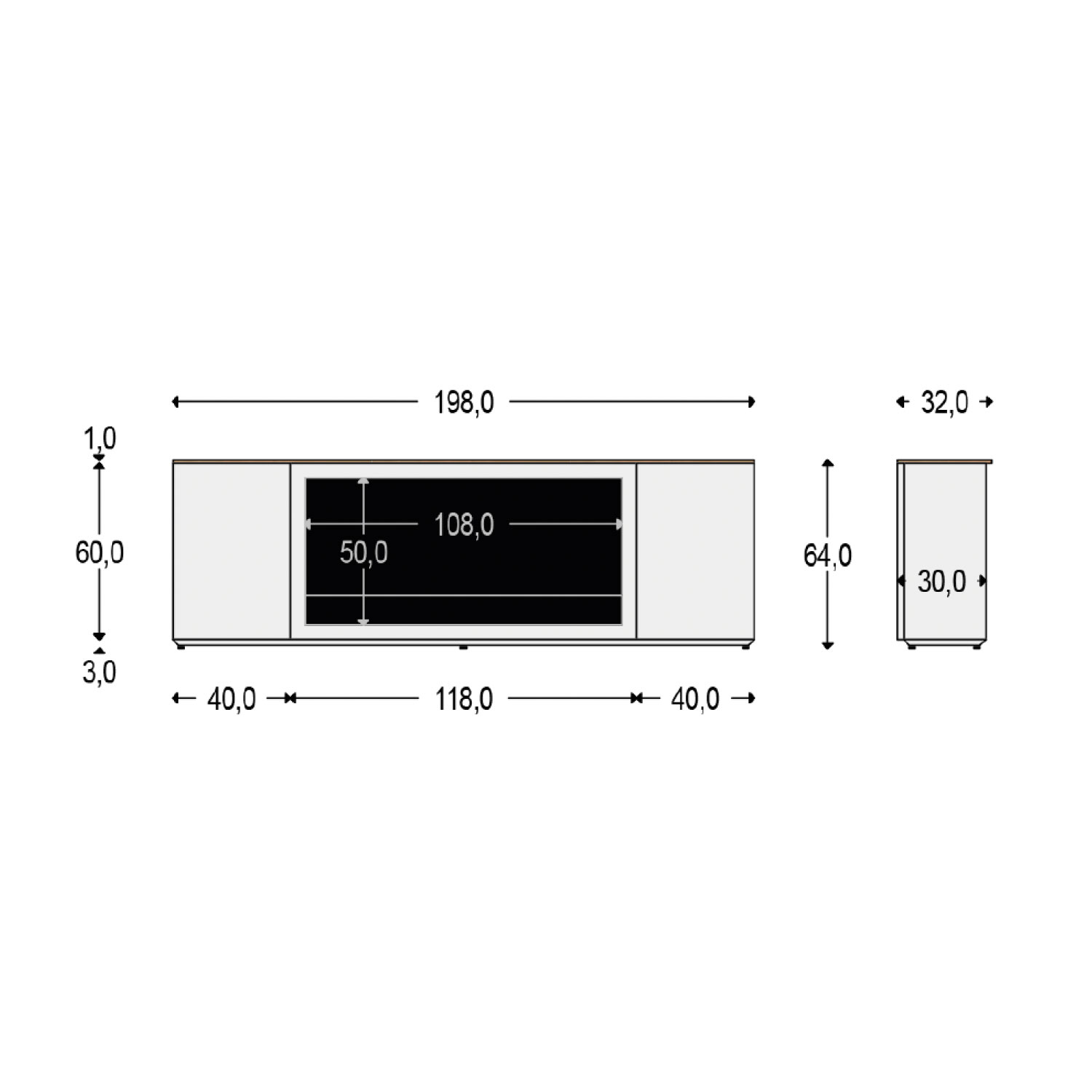 Sideboard With Electric Fireplace Compartment