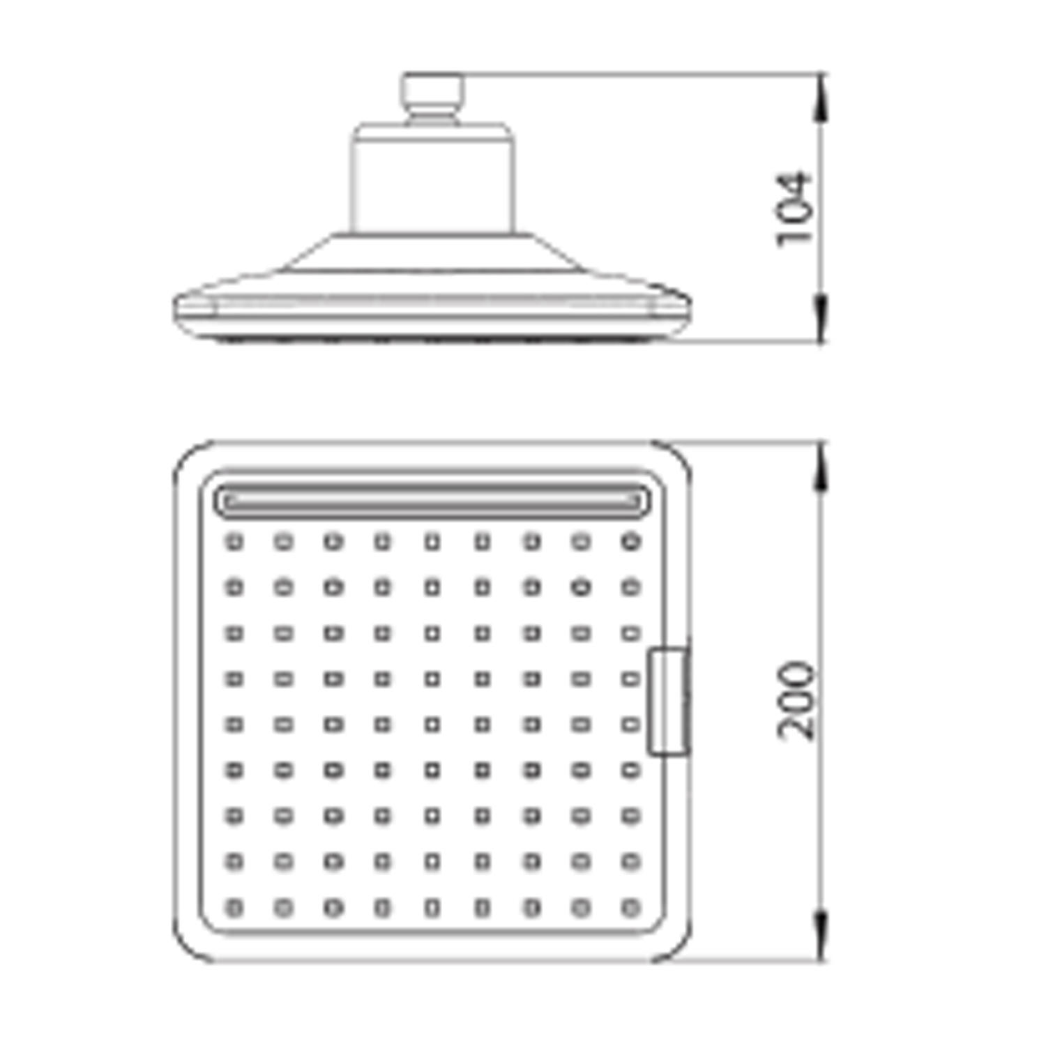 Square Shower Head With Led Light And 2