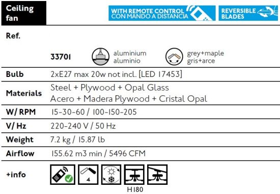 FARO  Ventilatore Con Luce Centrale Icaria  un prodotto in offerta al miglior prezzo online