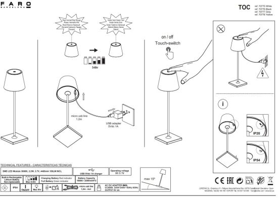 FARO  Lampada Led Nera Con Accensione Al Tocco  un prodotto in offerta al miglior prezzo online