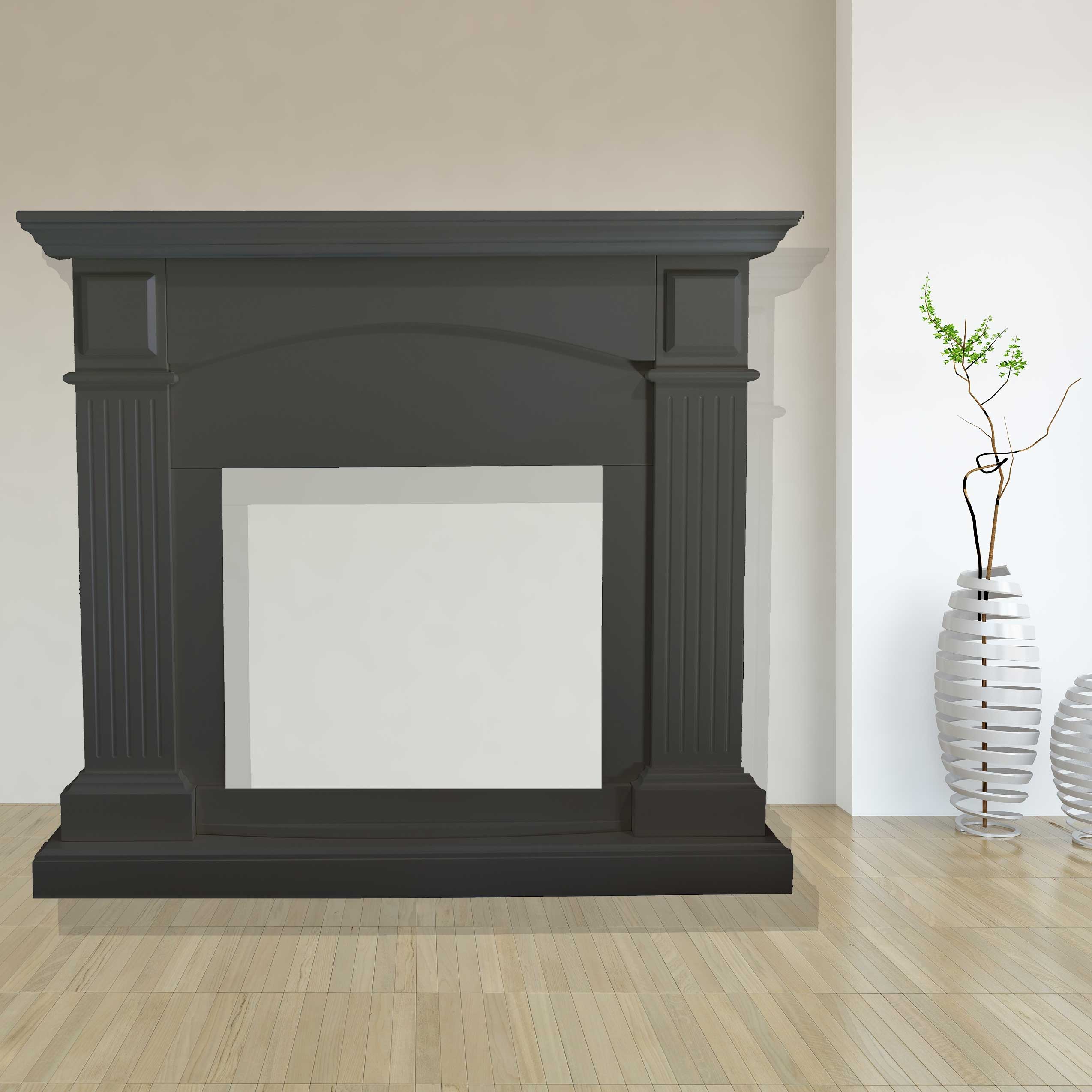 Cetona Fireplace Frame Dark Gray