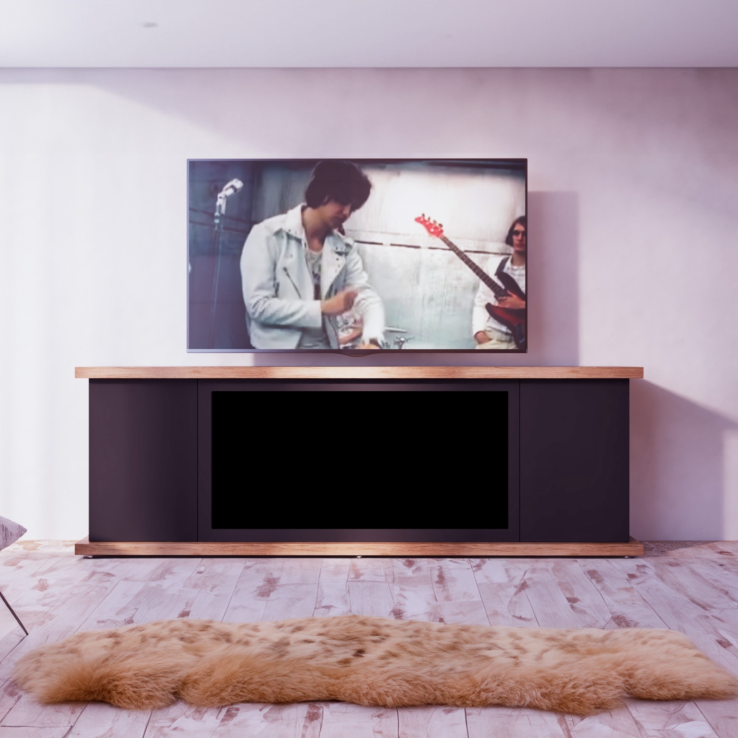 Black Sideboard With Fireplace Doors