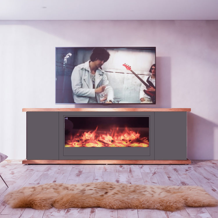 Handcrafted Cabinet With Electric Firepl