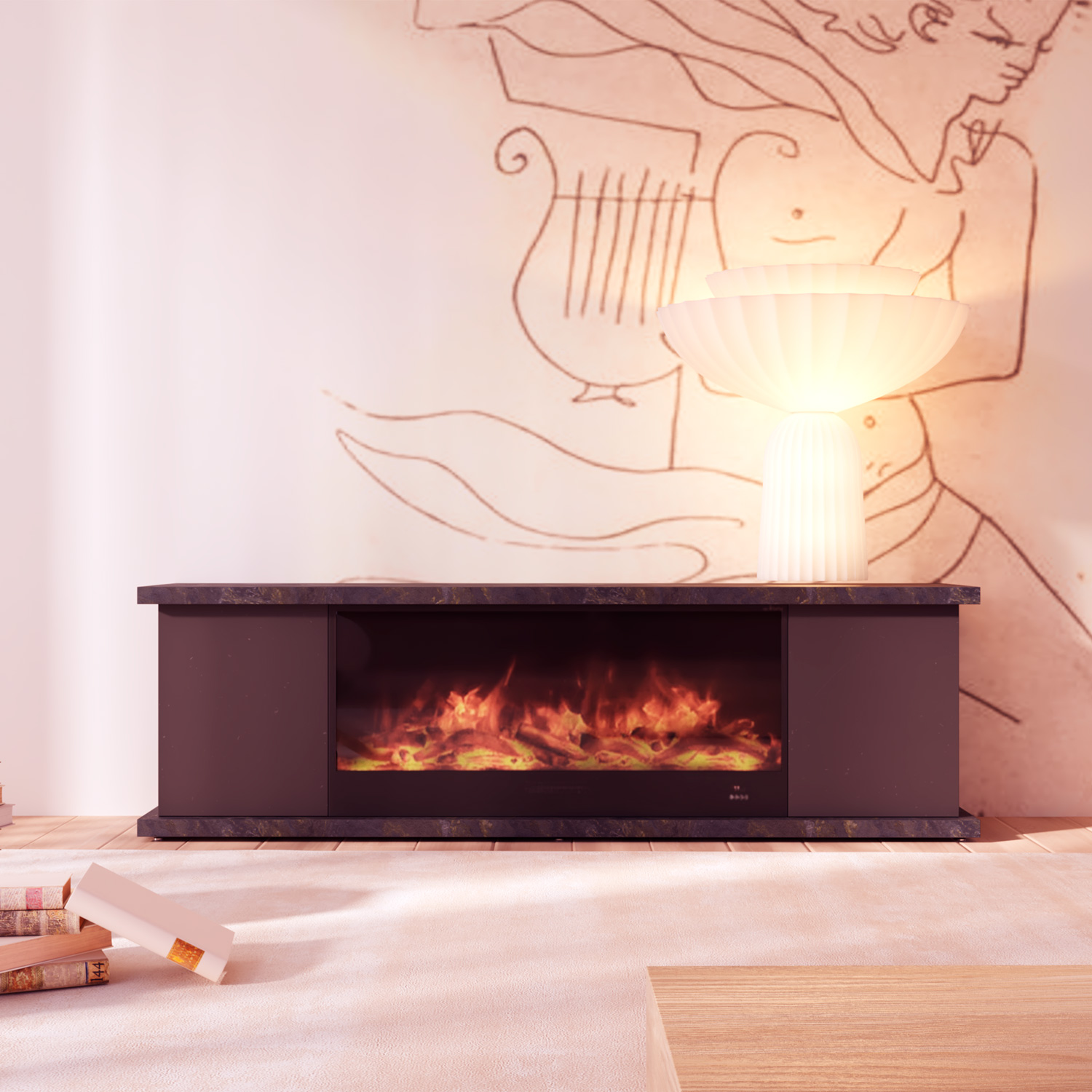 Carate 150 Black Furniture And Fireplace