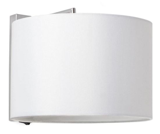 Sahara Chrome Wall Lamp White Shade