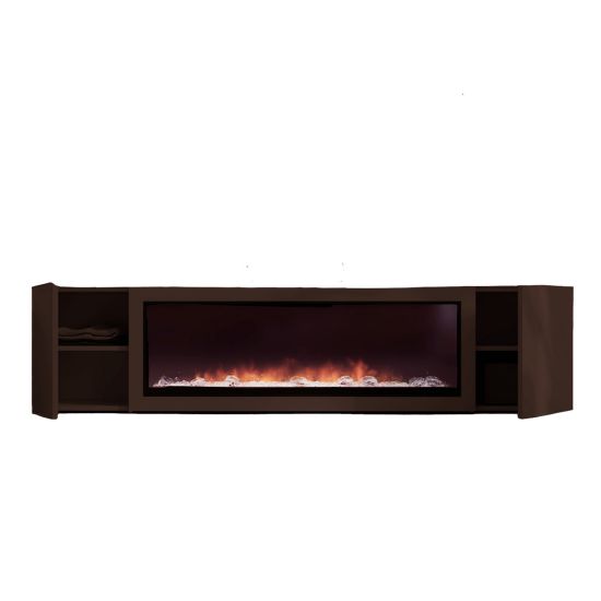 Wooden cabinet kit and electric fireplace