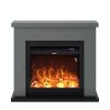 Floor Fireplace Composed Of Dark Gray Color Frame And Black Electric Burner 1500w, Real Led Flame Effect. Modern Design For All Indoor Environments. Made Of High Quality Mdf Wood Easy To Place Or Move. With Remote Control