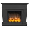 Floor And Wall Fireplace Composed Of Dark Gray Color Frame And Black Electric Burner 1500w With Real Led Flame Effect. Fireplace Design With Remote Control. Made Of High Quality Mdf Wood Easy To Place Or Move.