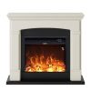 Floor And Wall Fireplace Composed Of Creamy White Color Frame And Black Electric Burner 1500w With Real Led Flame Effect. Fireplace Design Complete With Remote Control. Made Of High Quality Mdf Wood Easy To Place Or Move.