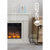 Red Sined Infrared Heating Catalog, Sined Built-in Electric Fireplaces And Sined Wall Fireplaces Sined Catalog 2023. Everything For Heating With Low Operating Costs. For Domestic And Commercial Applications.