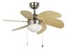 Deckenventilator Mit Licht Palao Nickel Matt Mit 6 Ahornfarbenen Mdf-holzflgeln Durchmesser 81 Cm Deckenventilator Mit Sommer Und Winterbetrieb Steuerung ber Zugketten Montage Auch An Schrgen Decken