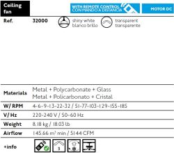 Ventilatore da soffitto Eterfan bianco