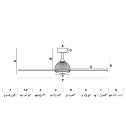 Ventilateur de plafond blanc 3 pales