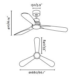 Ventilateur de plafond Led Lantau Nickel