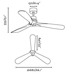 Ventilador de techo sin luz Mpc Lantau