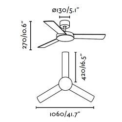 Deckenventilator ohne Beleuchtung Weiss