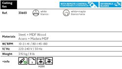 Deckenventilator ohne Beleuchtung Weiss