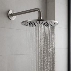 Kit Braccio Soffione Inox 25cm Parete