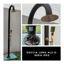 Doccia Nera Oro In Alluminio Con Doccino